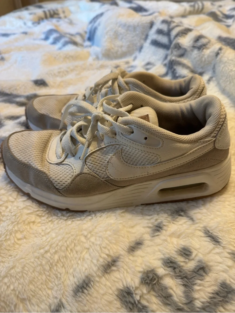 Nike White Beige Air Max Sneakers
